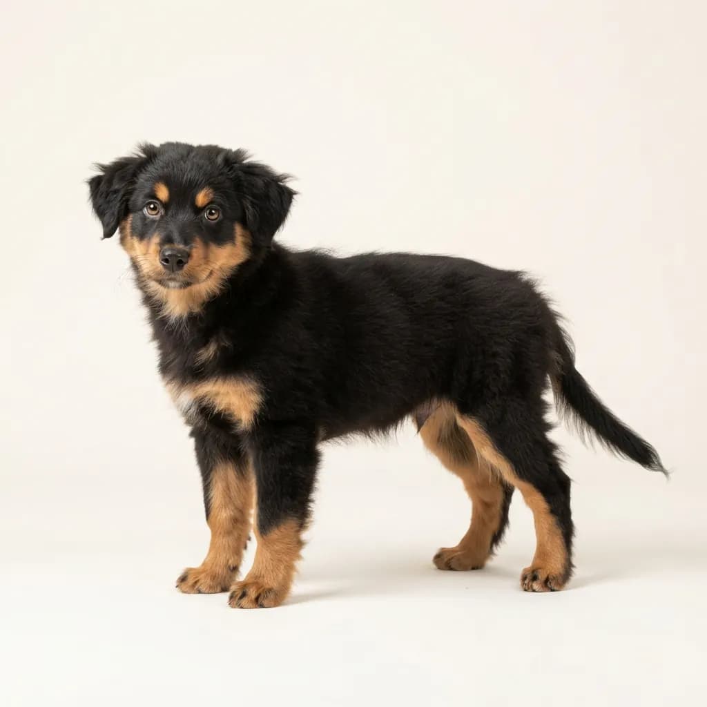 Miniature American Shepherd in Schwarz mit Loh — Fellfarbe und Aussehen
