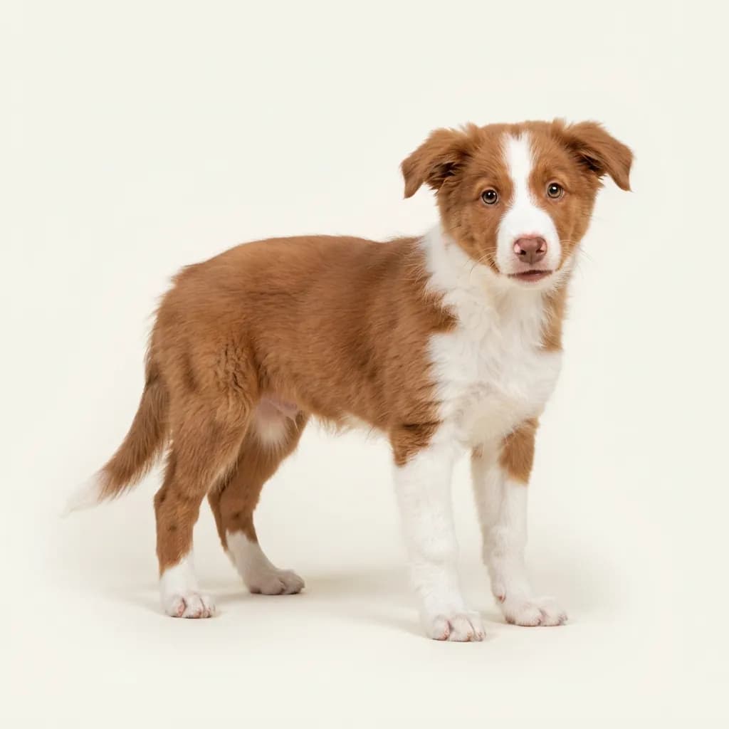 Koolie (Australian Koolie) in Rot-Weiß — Fellfarbe und Aussehen