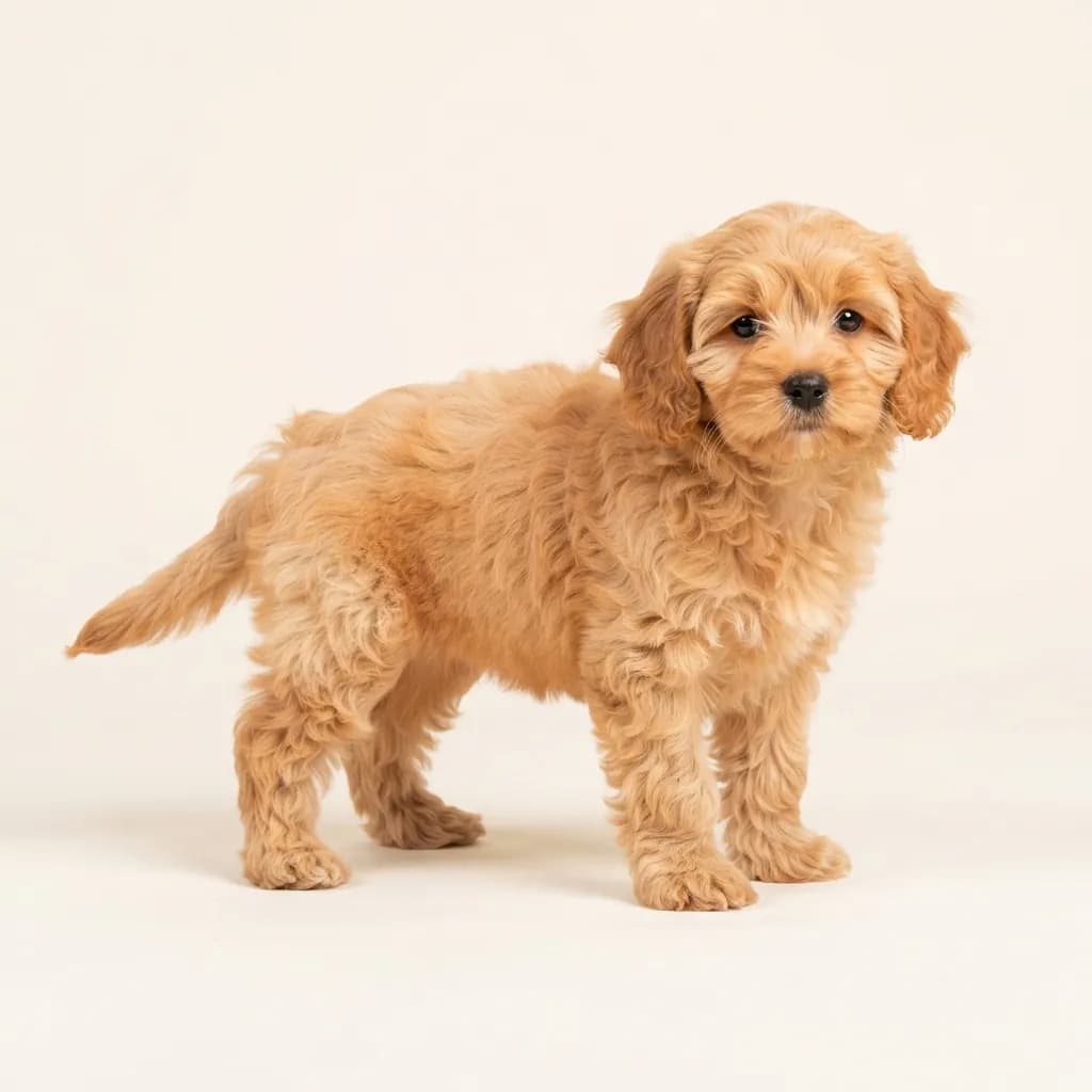 Cavapoochon in Apricot — Fellfarbe und Aussehen