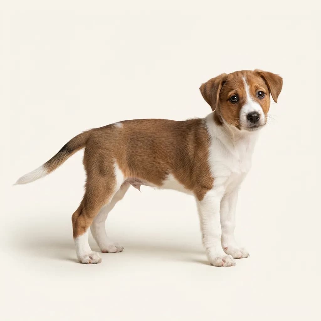 Brown and white Danish-Swedish Farmdog — coat colour and appearance