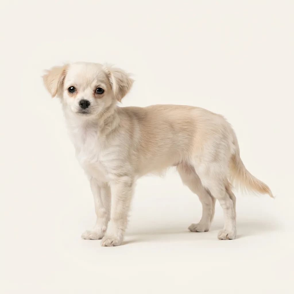 Cream Russkiy Toy (Longhair) — coat colour and appearance