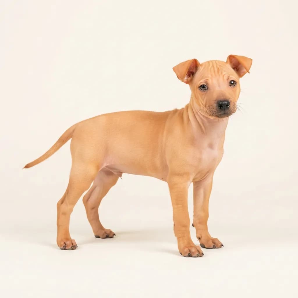American Hairless Terrier in Apricot — Fellfarbe und Aussehen