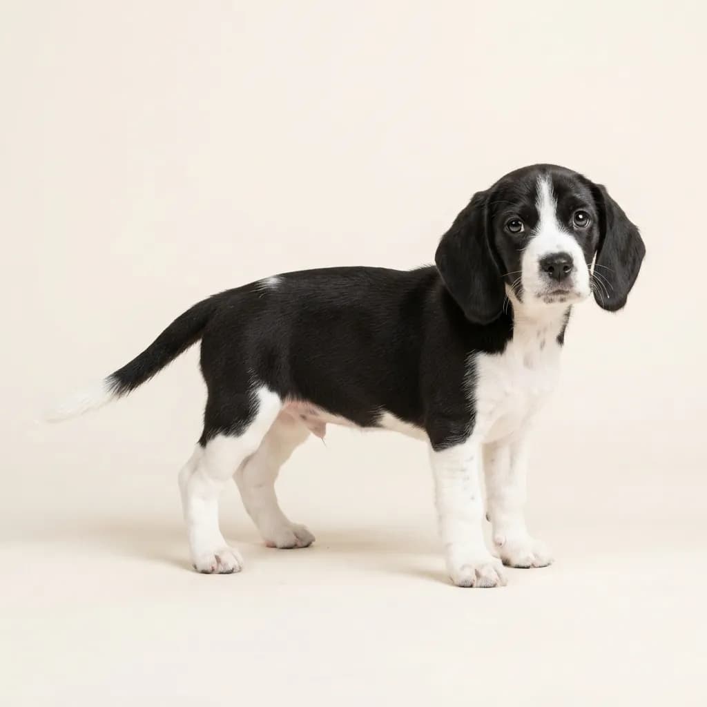 Black and white Beagle — coat colour and appearance