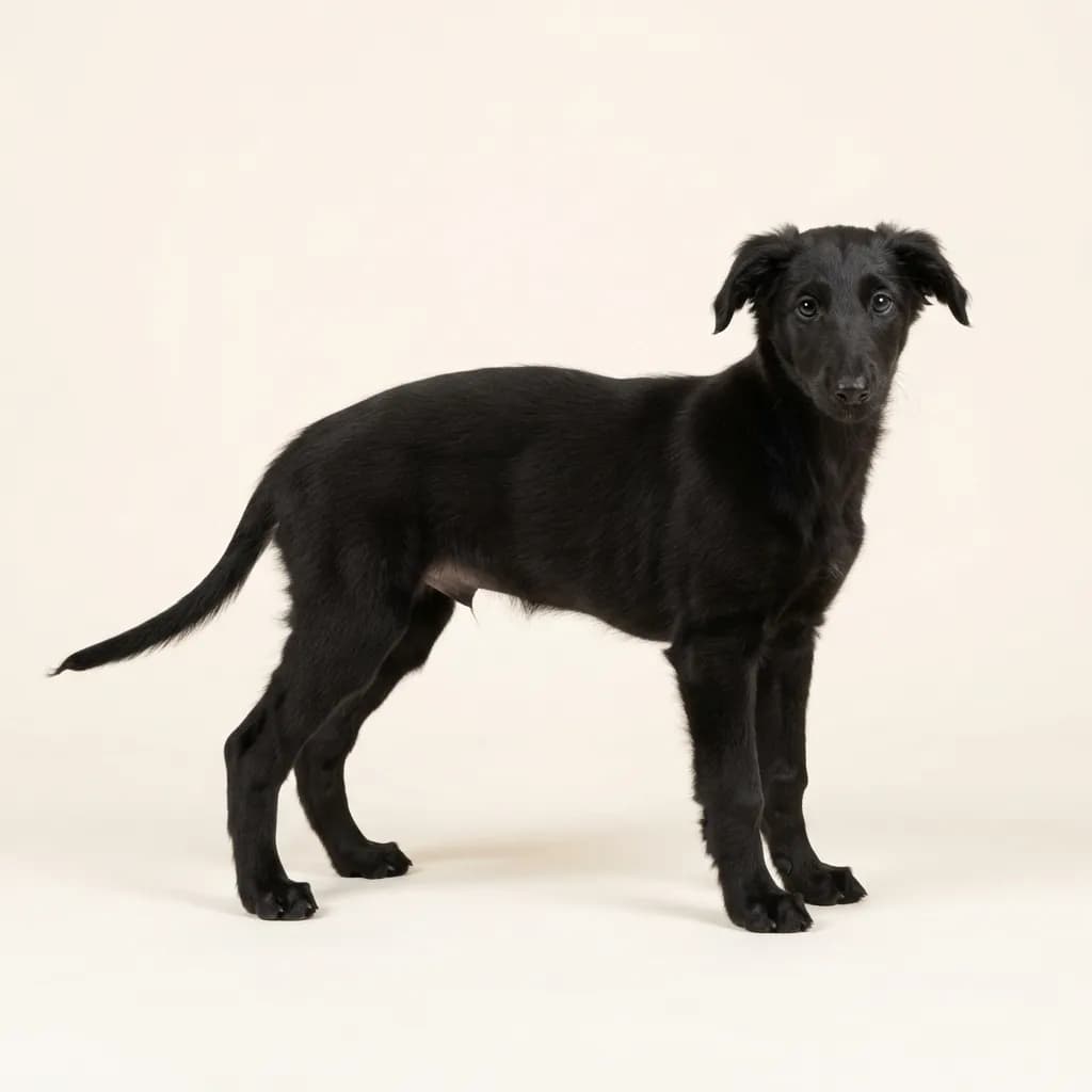 Silken Windhound in Schwarz — Fellfarbe und Aussehen
