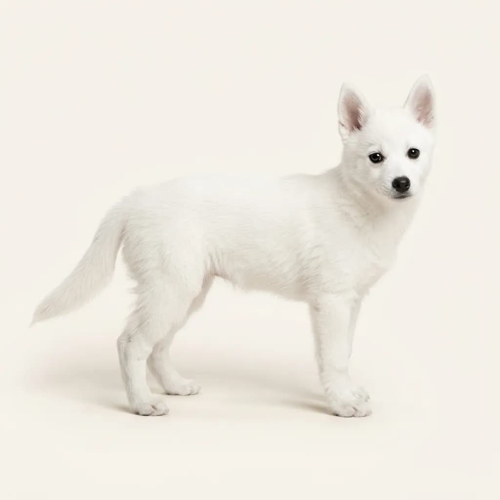 Alaskan Klee Kai in Weiß — Fellfarbe und Aussehen