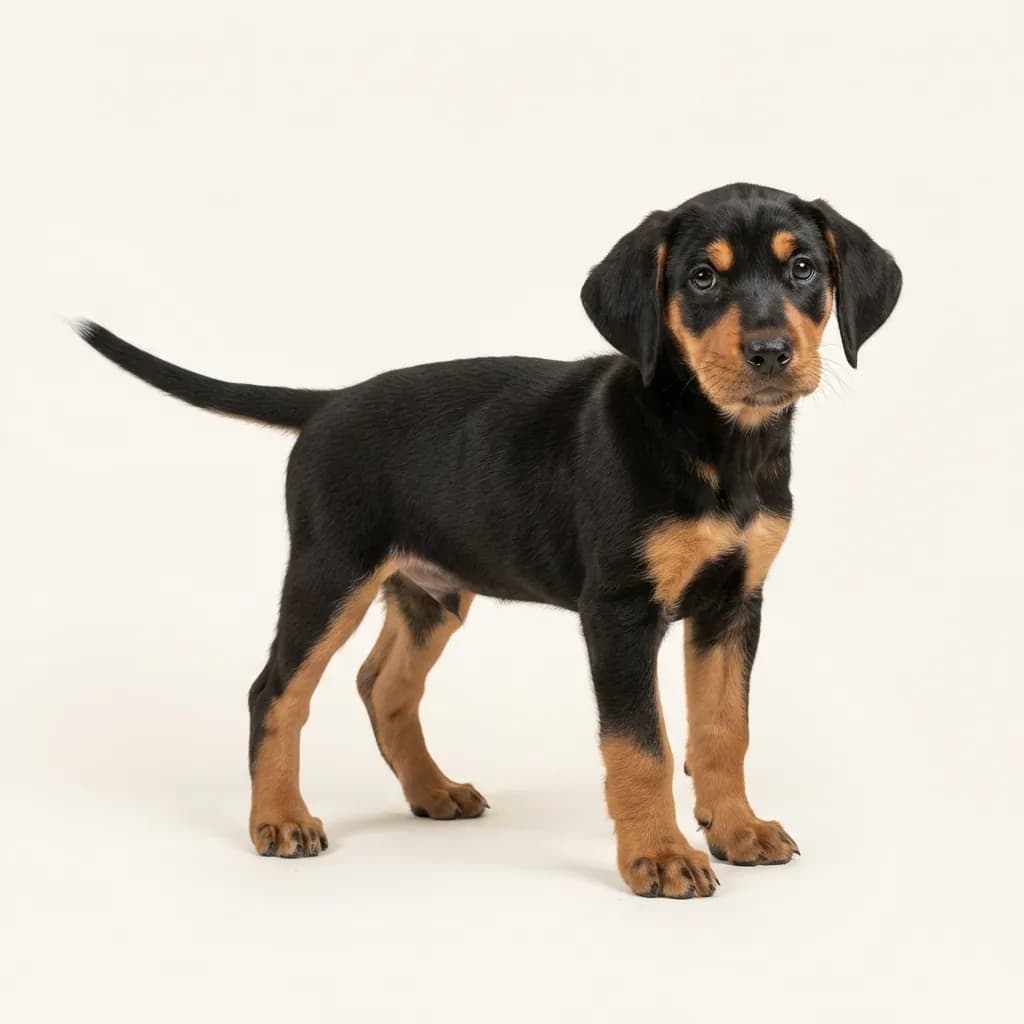 English Foxhound in Schwarz mit Loh — Fellfarbe und Aussehen