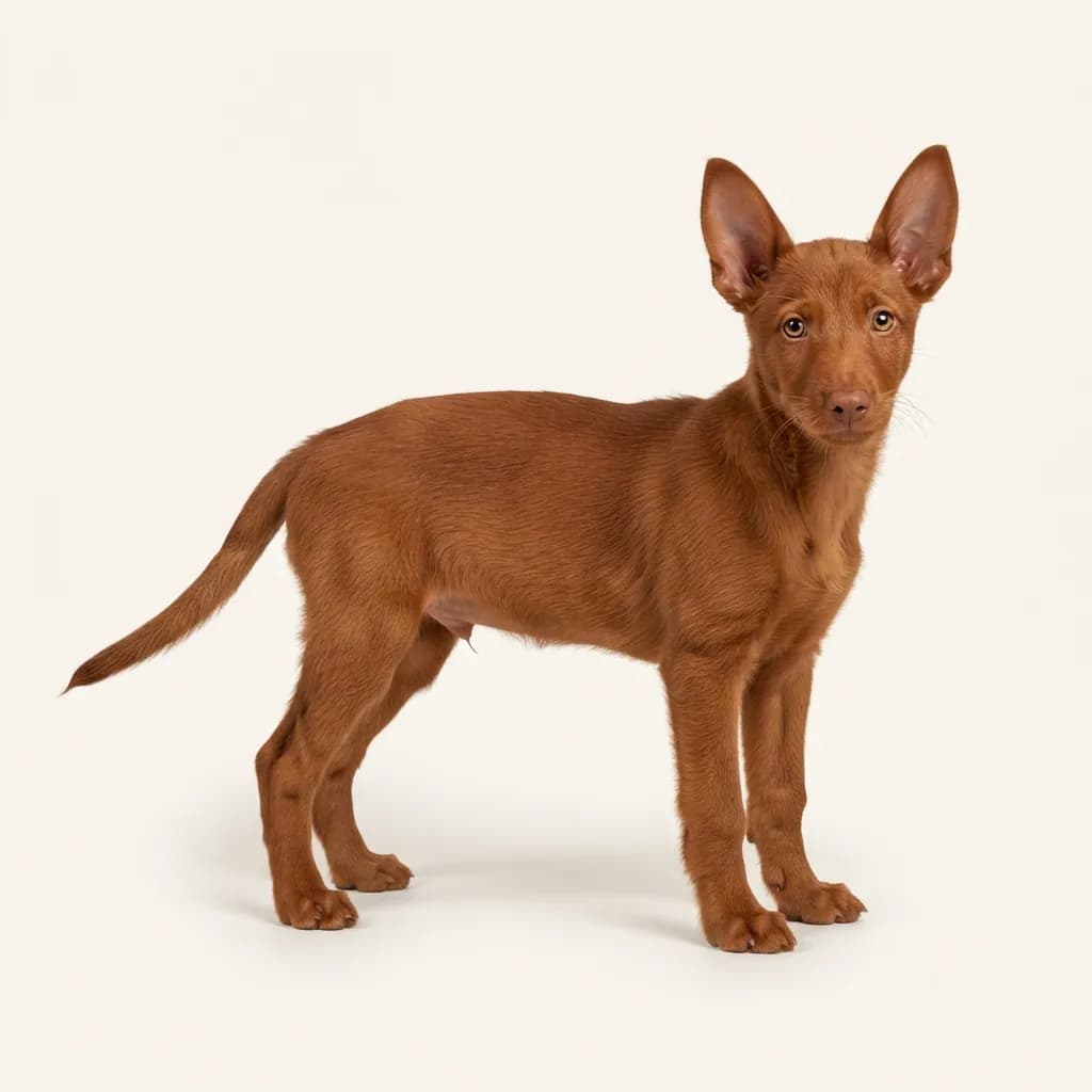 Podenco Canario in Rot — Fellfarbe und Aussehen