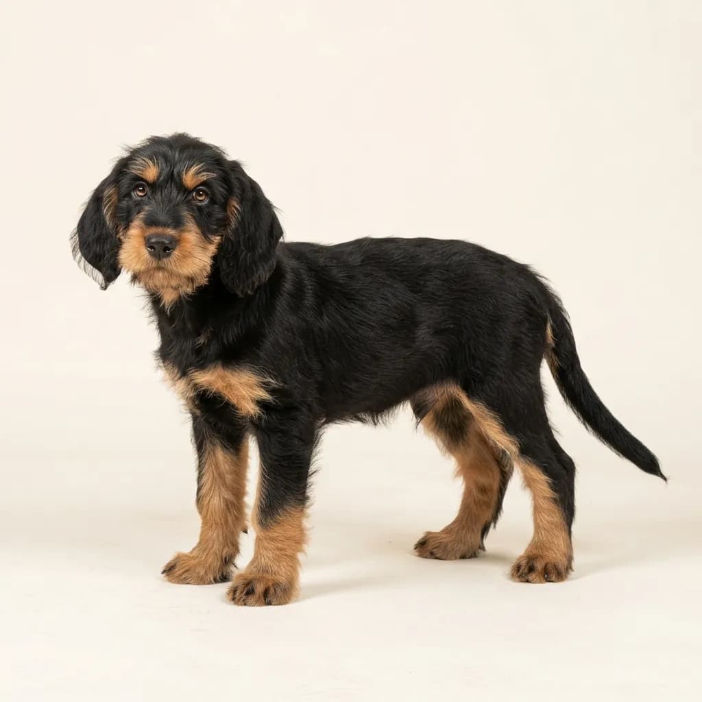 Otterhund in Schwarz mit Loh — Fellfarbe und Aussehen
