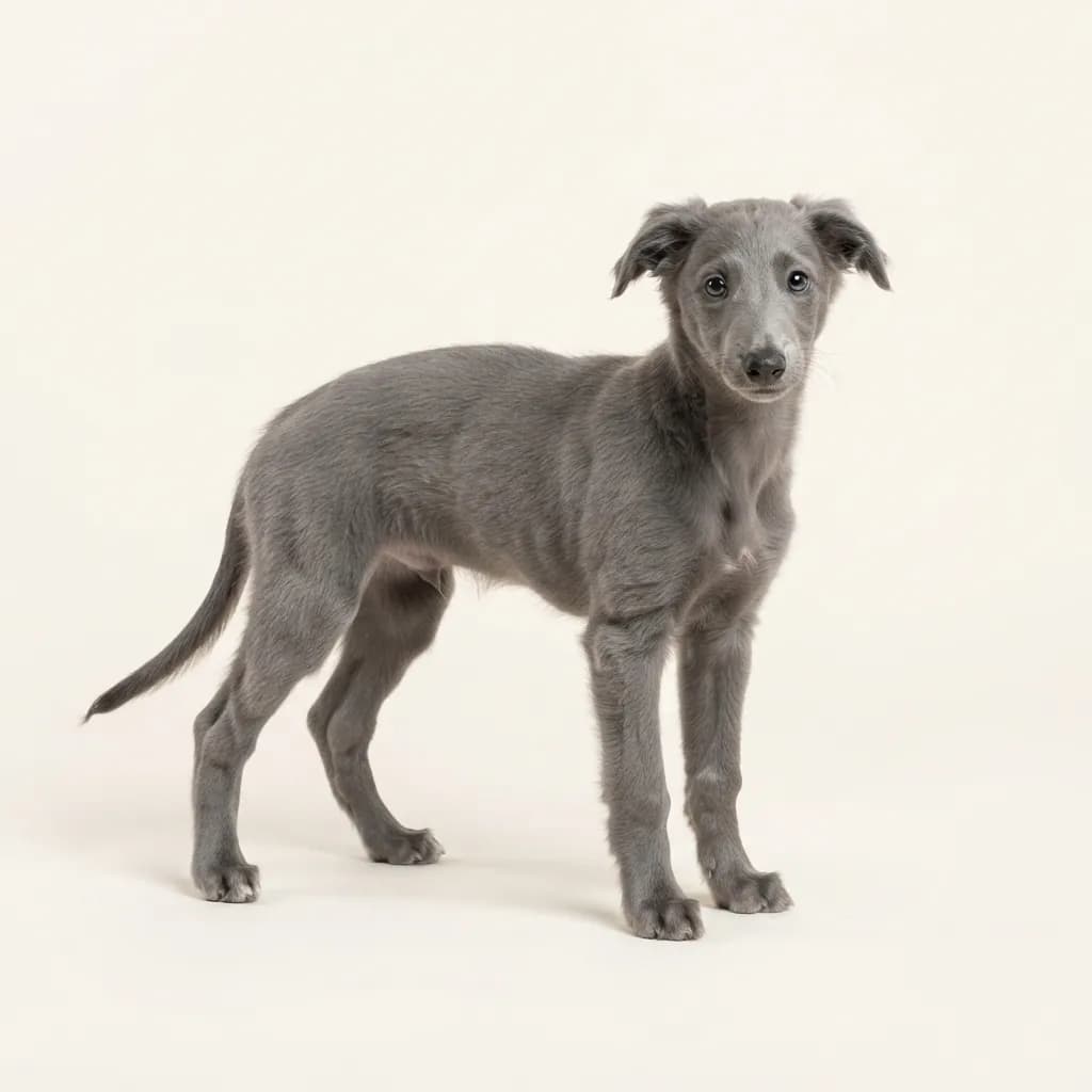 Silken Windhound in Grau — Fellfarbe und Aussehen