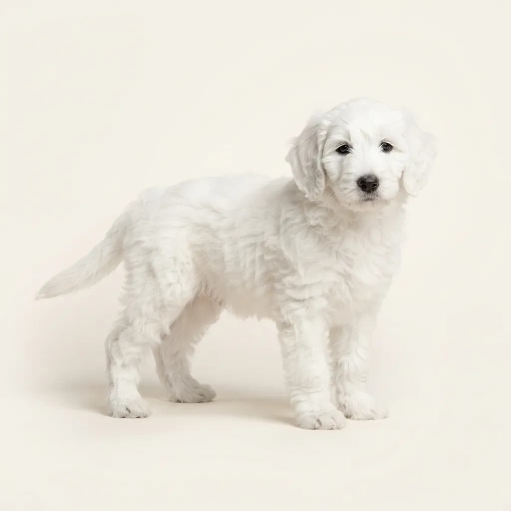 White Australian Labradoodle — coat colour and appearance