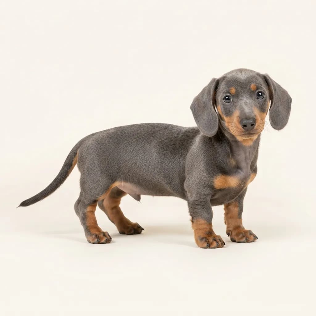 Blue and tan Smooth-haired Dachshund — coat colour and appearance