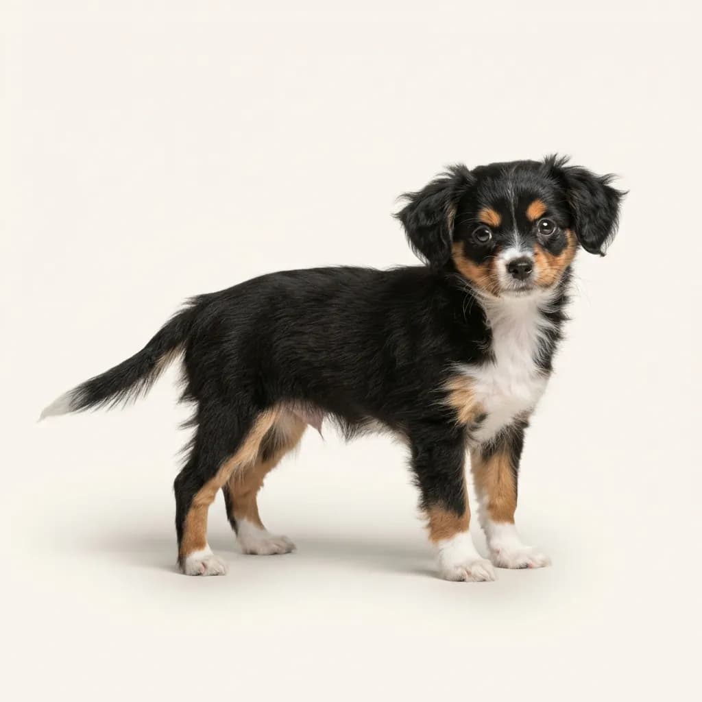 Tricolor Continental Toy Spaniel (Papillon) — coat colour and appearance