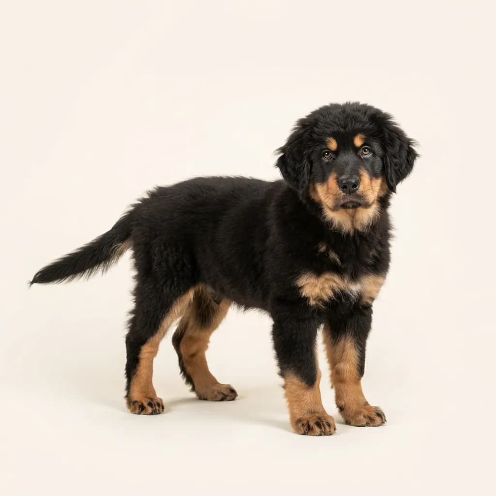 Tibet Mastiff in Schwarz mit Loh — Fellfarbe und Aussehen
