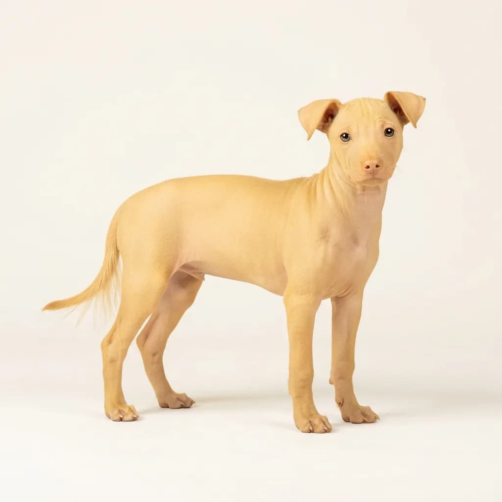 Perro sin Pelo del Peru in Gelb — Fellfarbe und Aussehen
