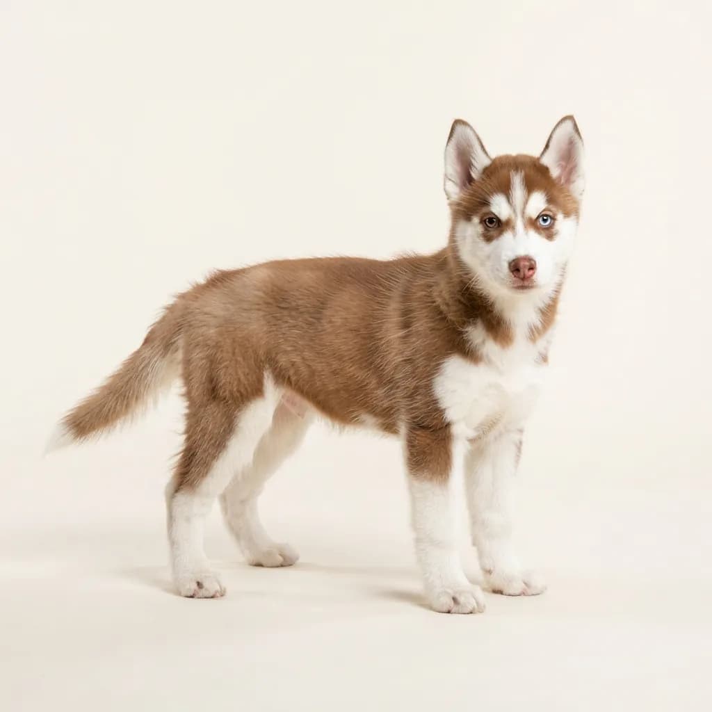 Red and white Siberian Husky — coat colour and appearance