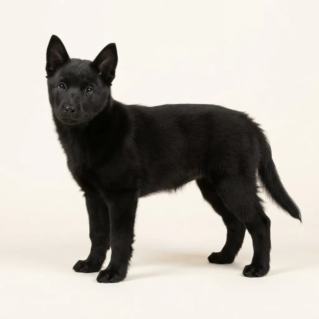 Norwegischer Buhund in Schwarz — Fellfarbe und Aussehen