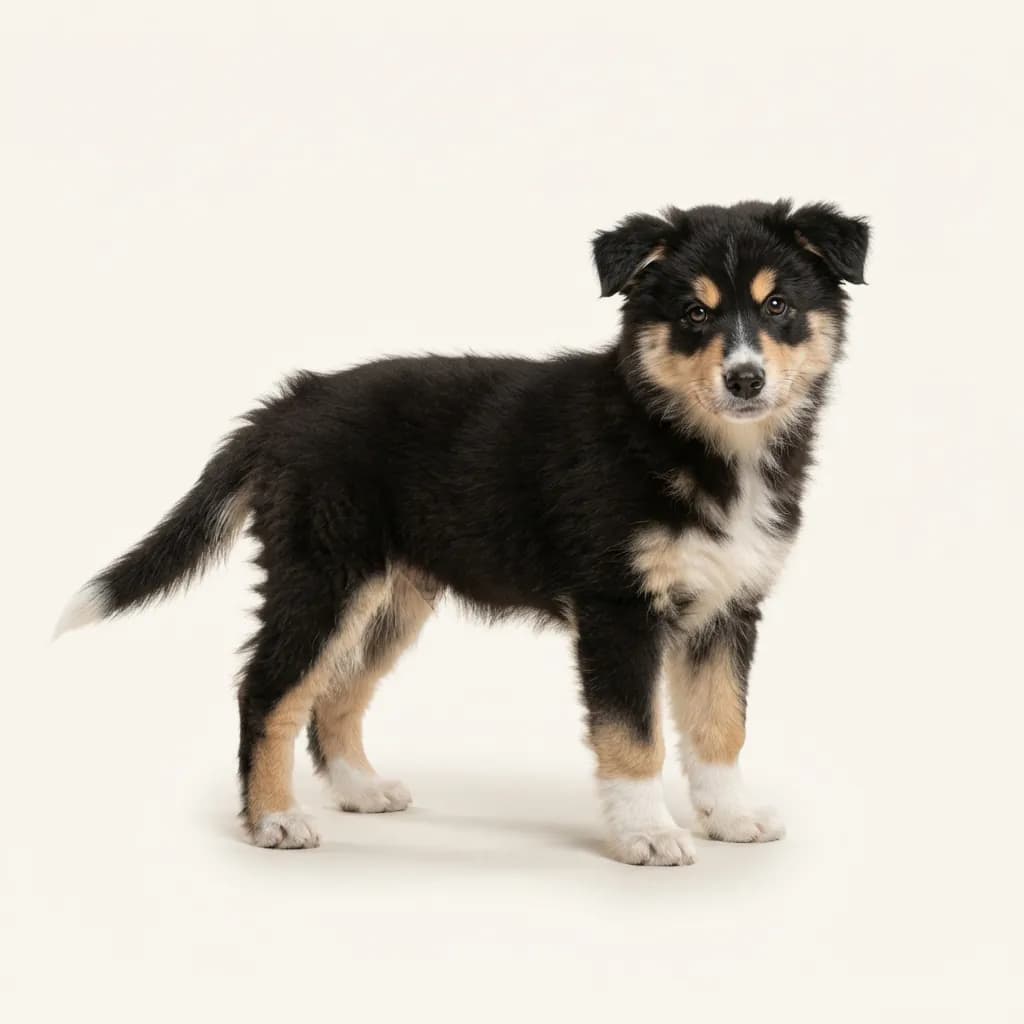Yakutskaya Laika in Dreifarbig (Tricolor) — Fellfarbe und Aussehen
