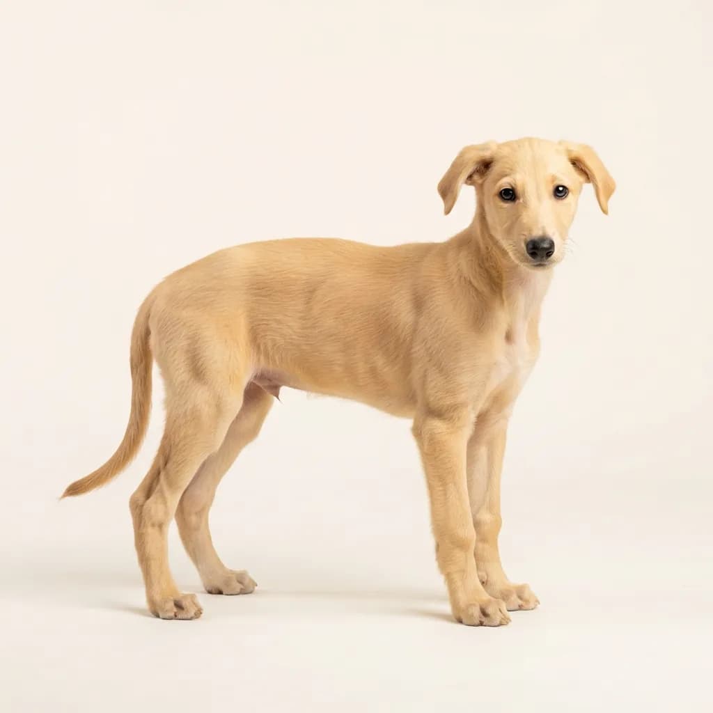 Galgo Espanol in Gelb — Fellfarbe und Aussehen