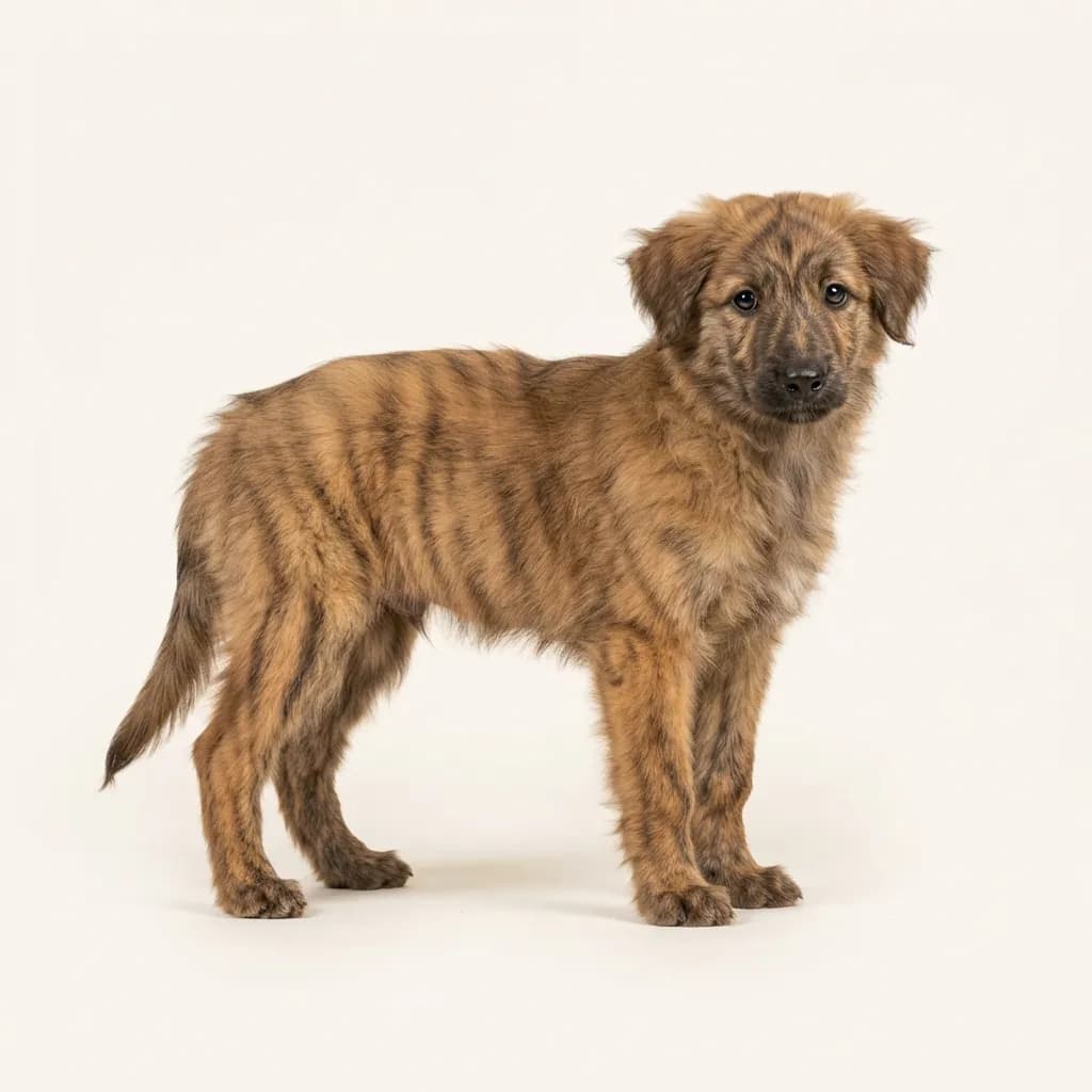 Brindle Pyrenean Shepherd (Longhair) — coat colour and appearance