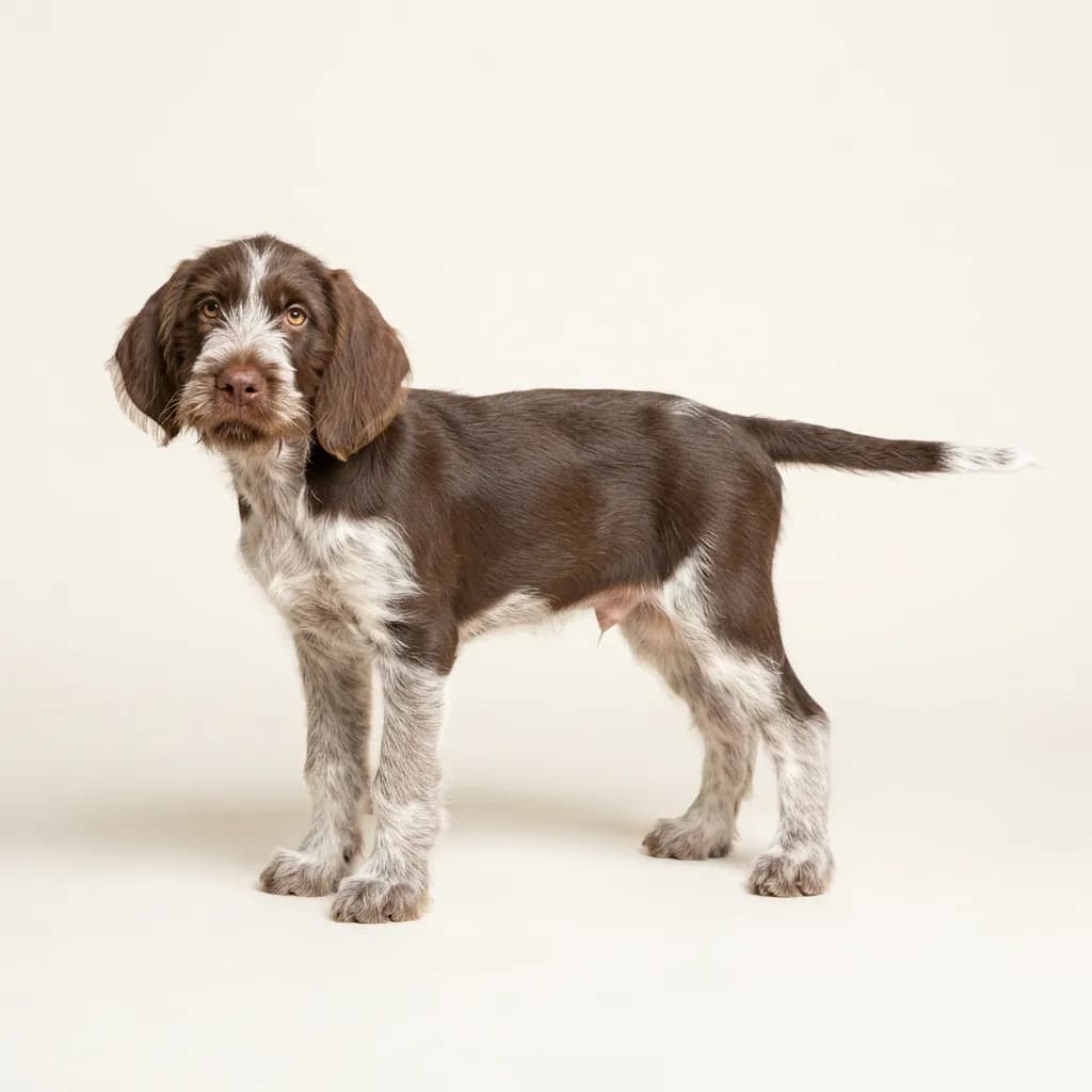 Spinone Italiano in Braun-Weiß — Fellfarbe und Aussehen