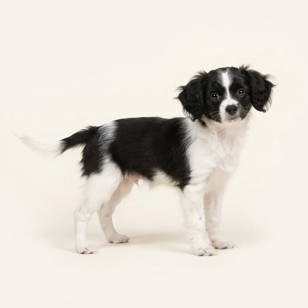 Black and white Phalene, Continental Toy Spaniel — coat colour and appearance