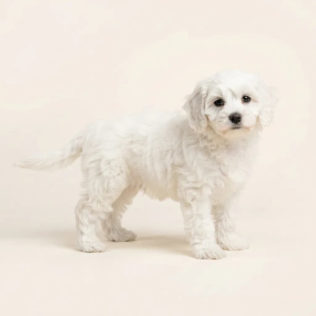 Cavapoo in Weiß — Fellfarbe und Aussehen