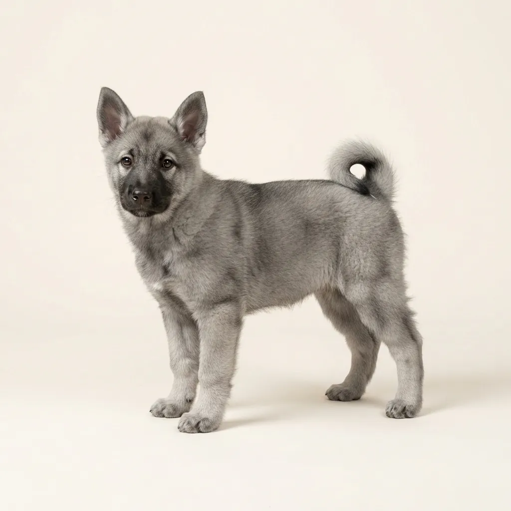 Norwegischer Elchhund in Grau — Fellfarbe und Aussehen