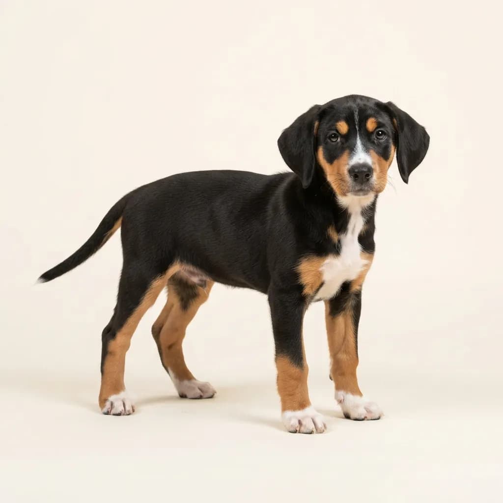 Tricolor Transylvanian Hound — coat colour and appearance