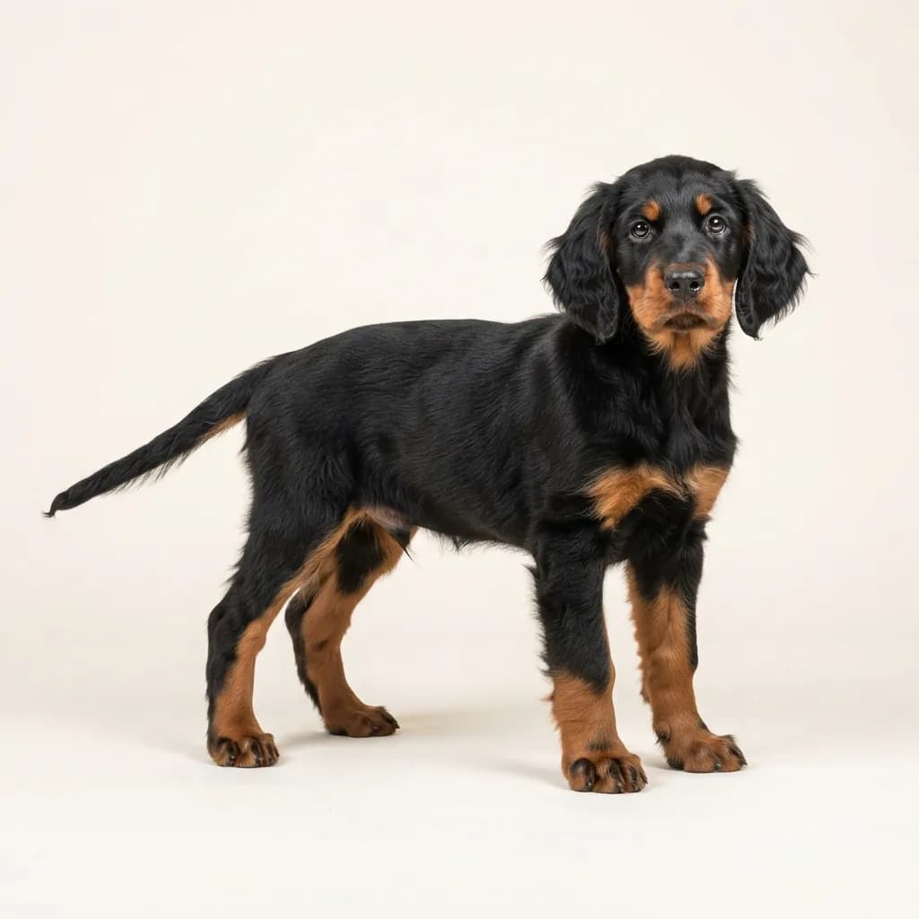 Gordon Setter in Schwarz mit Loh — Fellfarbe und Aussehen
