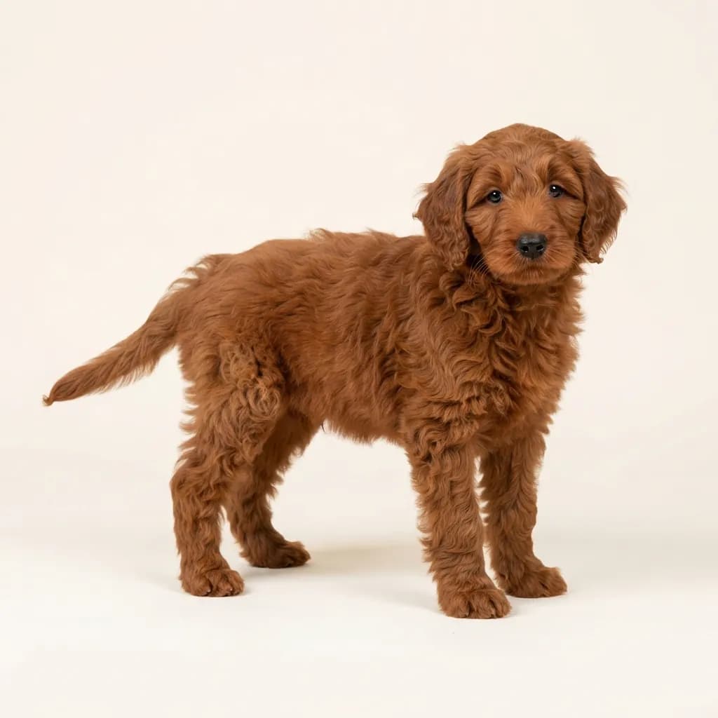Goldendoodle in Rot — Fellfarbe und Aussehen