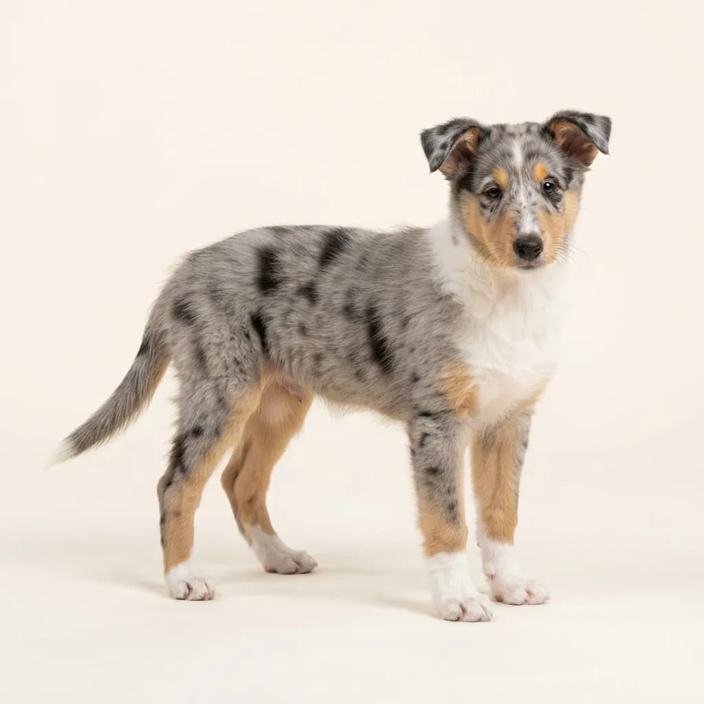 Blue merle American Collie — coat colour and appearance