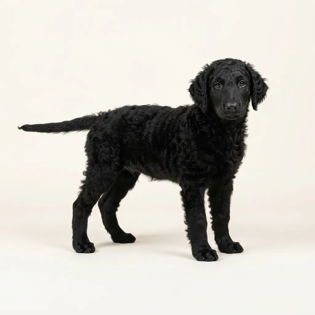 Curly Coated Retriever in Schwarz — Fellfarbe und Aussehen