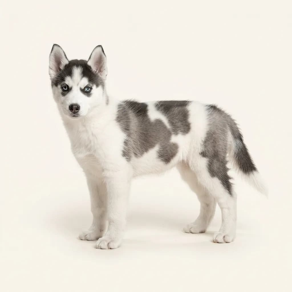 Piebald Siberian Husky — coat colour and appearance