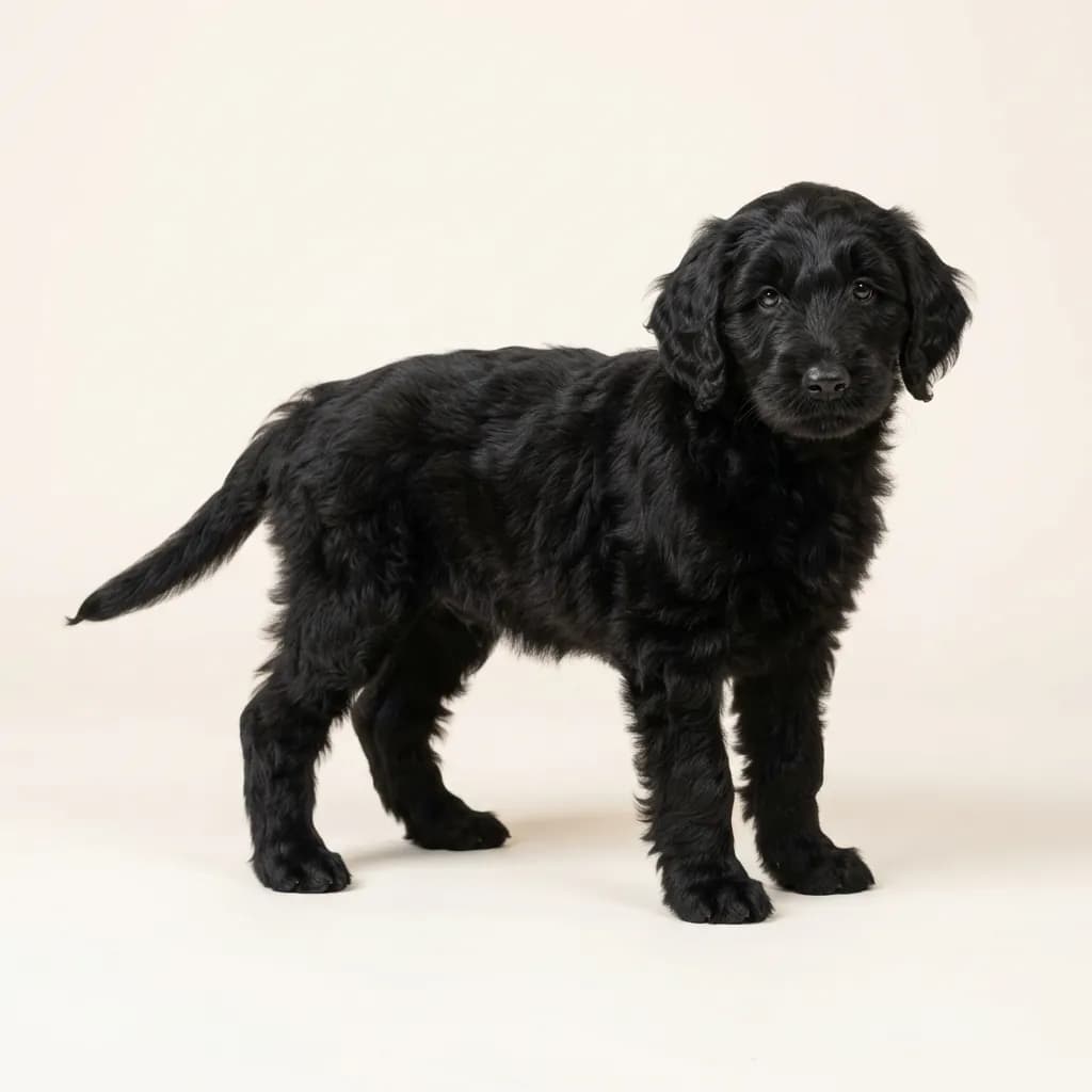 Goldendoodle in Schwarz — Fellfarbe und Aussehen