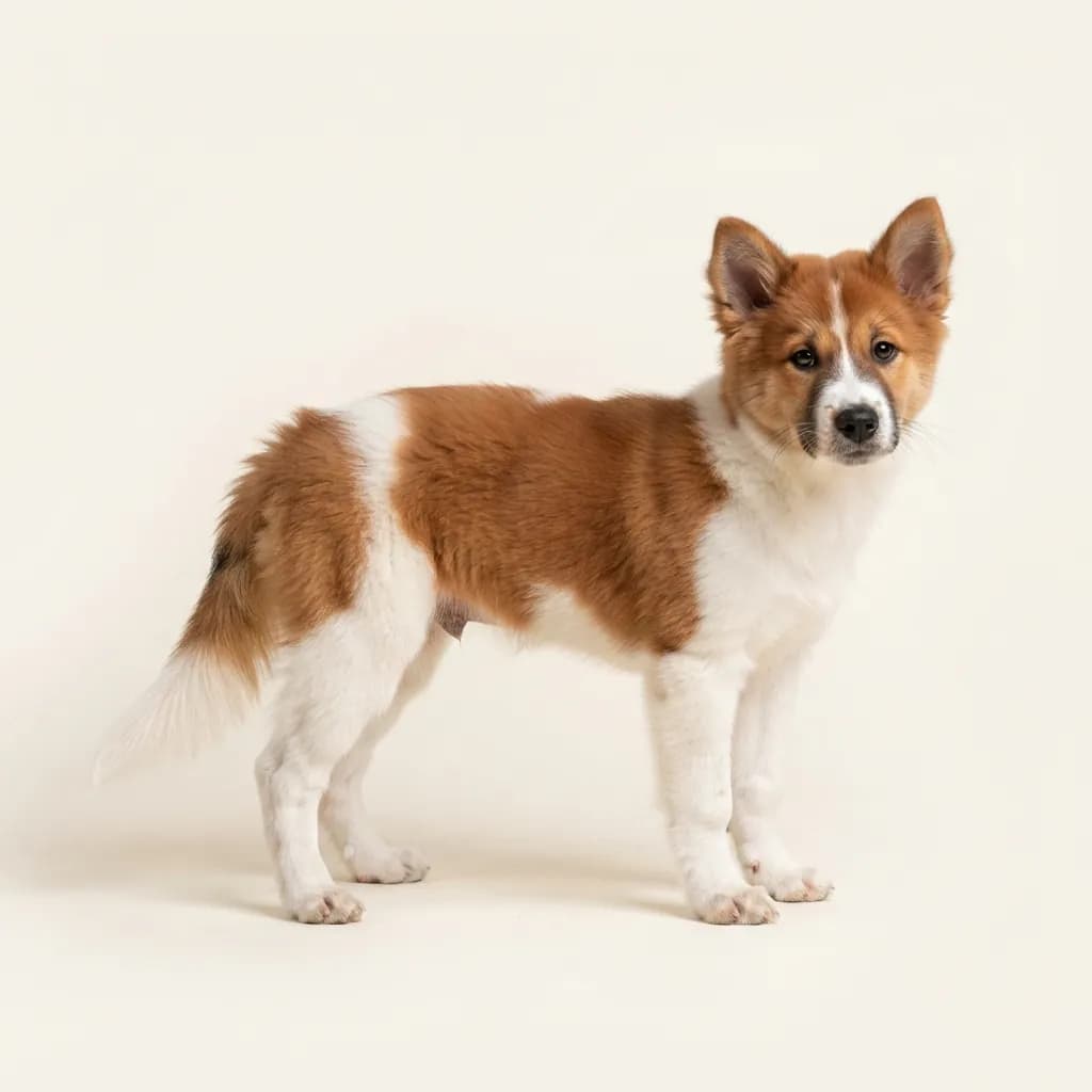 Thai Bangkaew Dog in Rot-Weiß — Fellfarbe und Aussehen
