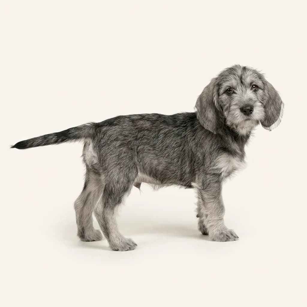 Petit Basset Griffon Vendeen in Wolfsgrau — Fellfarbe und Aussehen