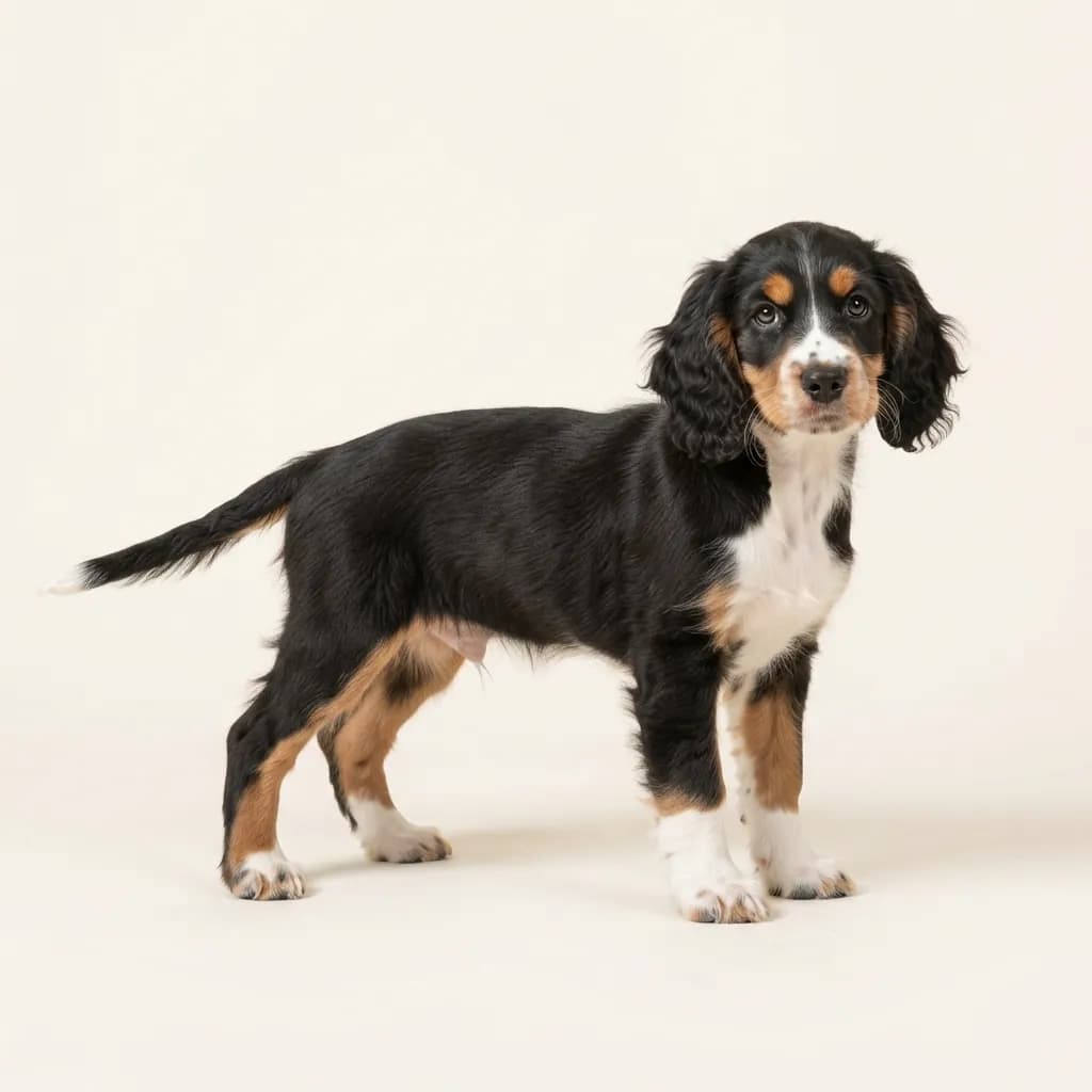 English Springer Spaniel in Dreifarbig (Tricolor) — Fellfarbe und Aussehen