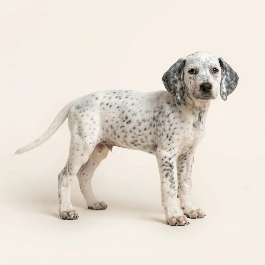 English Coonhound in Getupft — Fellfarbe und Aussehen