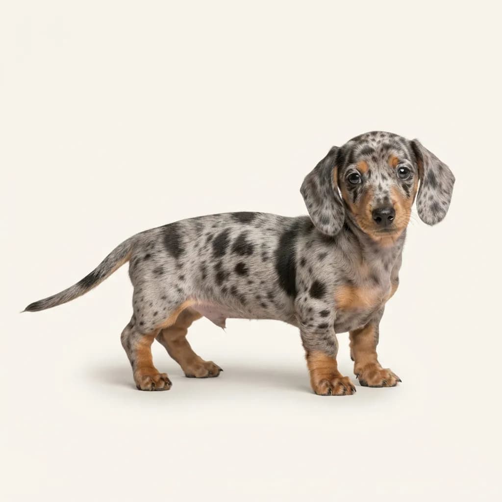 Merle Miniature Smooth-haired Dachshund — coat colour and appearance