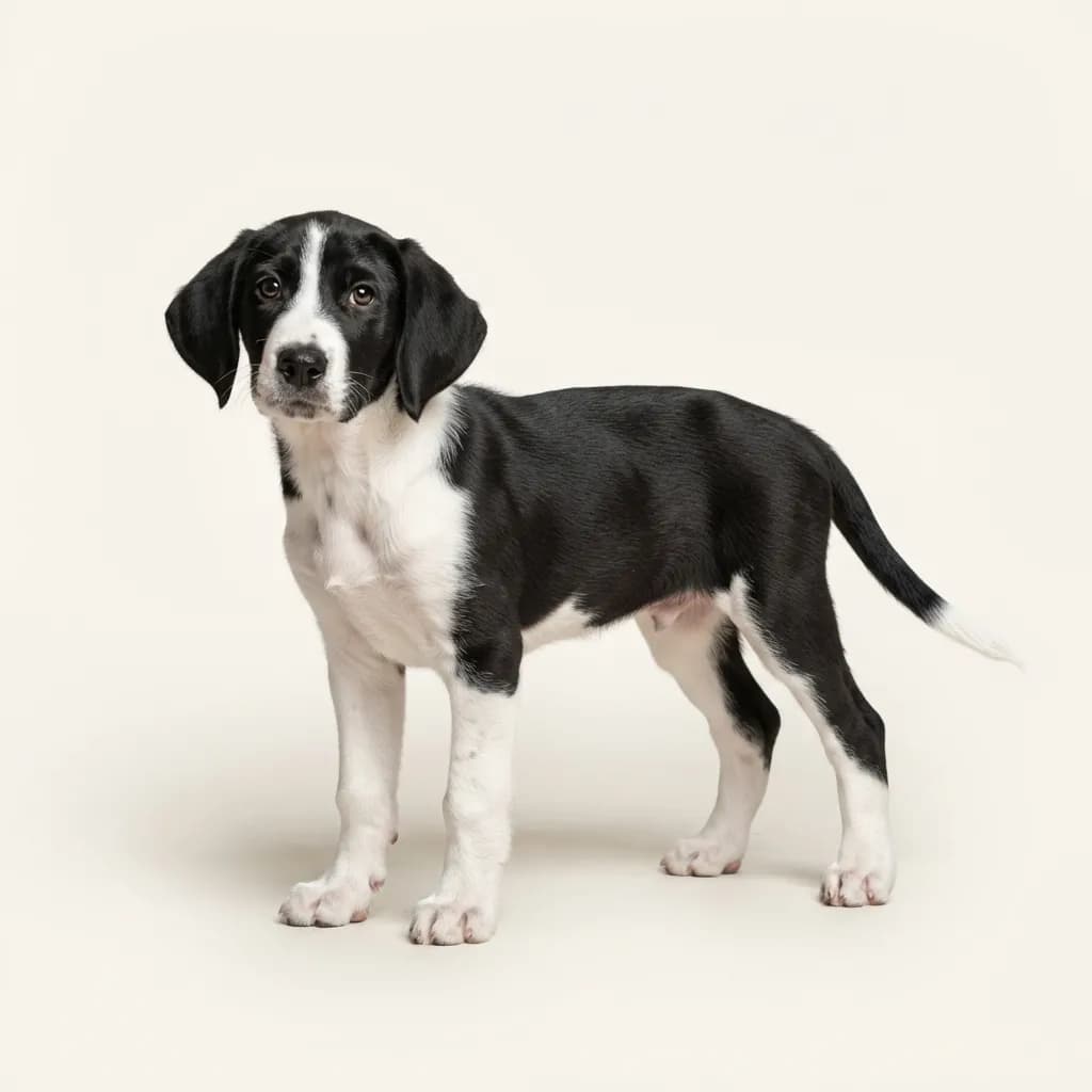 Black and white Great Anglo-French White and Black Hound — coat colour and appearance