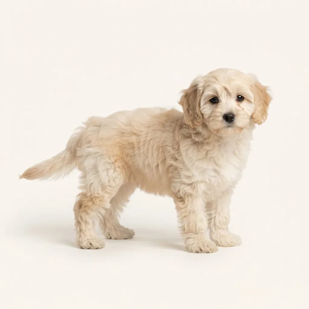 Cavapoochon in Creme — Fellfarbe und Aussehen