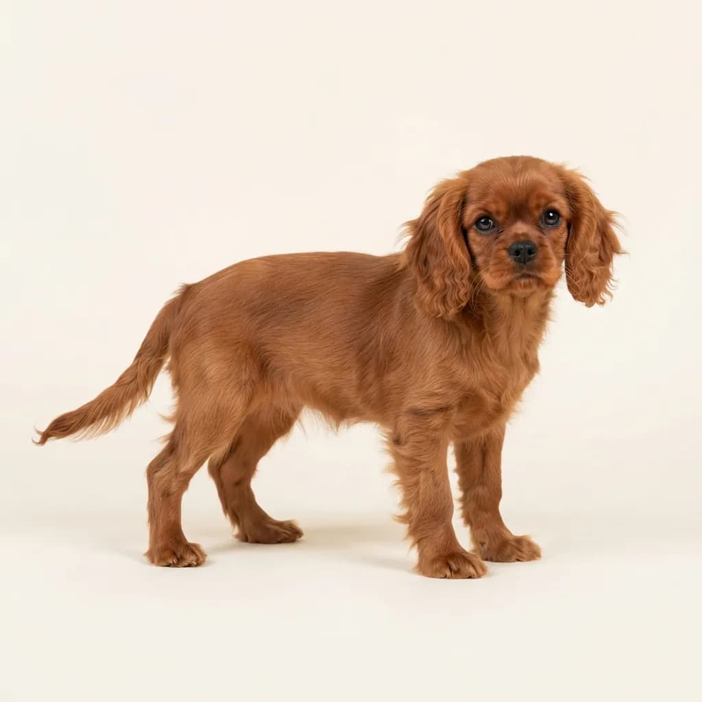 Cavalier King Charles Spaniel in Rot — Fellfarbe und Aussehen