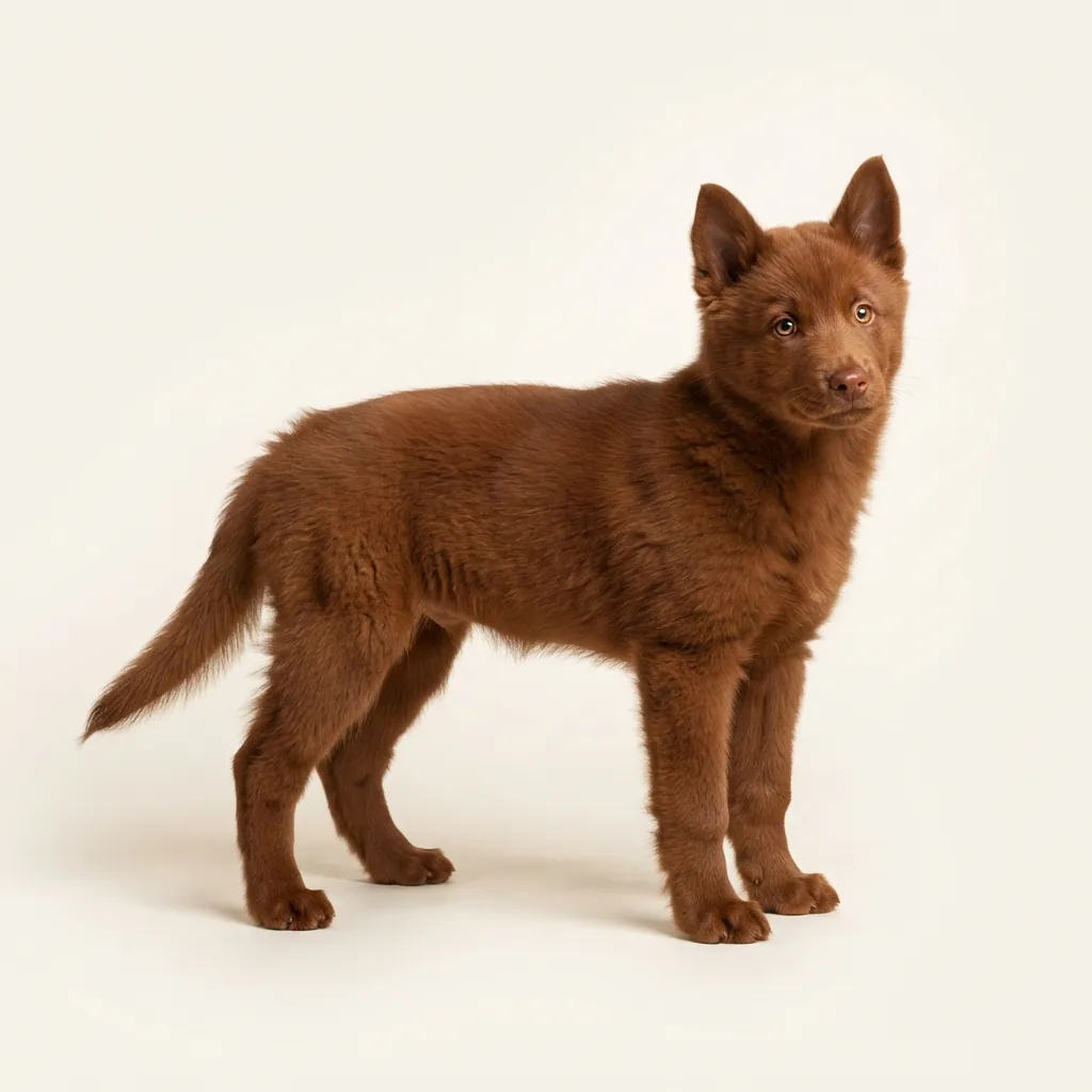 Laika (westsibirisch) in Rot — Fellfarbe und Aussehen