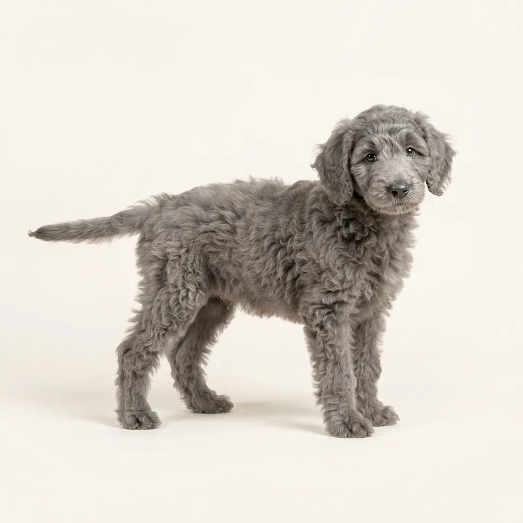 Goldendoodle in Grau — Fellfarbe und Aussehen