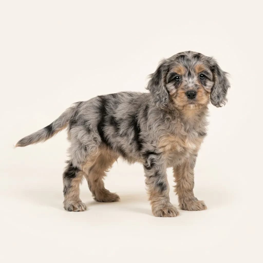Cavapoo in Merle (Tiger) — Fellfarbe und Aussehen