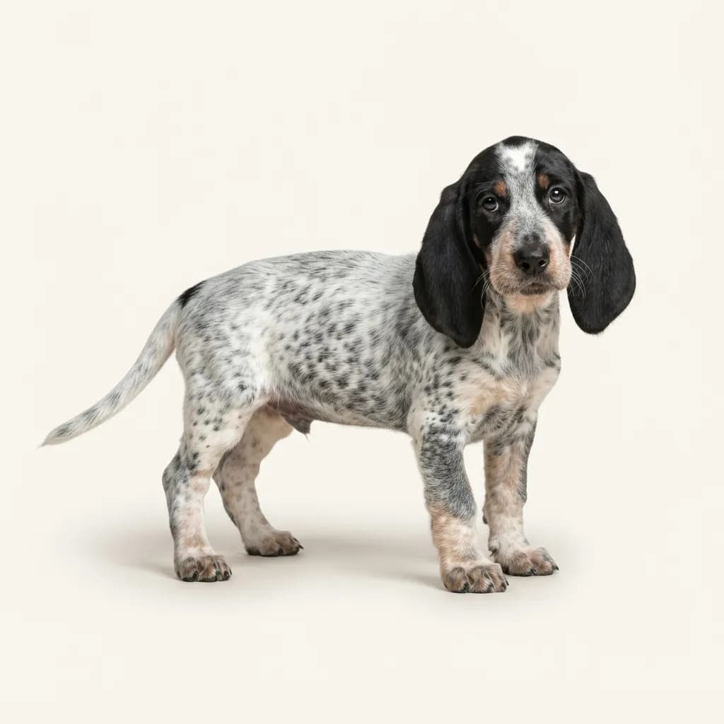 Roan Basset Bleu de Gascogne — coat colour and appearance